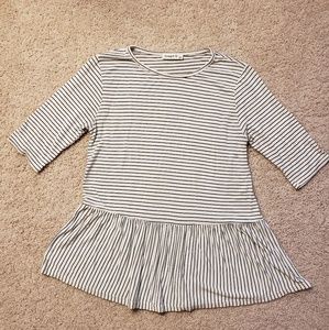 Quarter Length Sleeve Striped Top